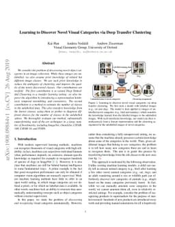 Learning to Discover Novel Visual Categories via Deep Transfer
  Clustering