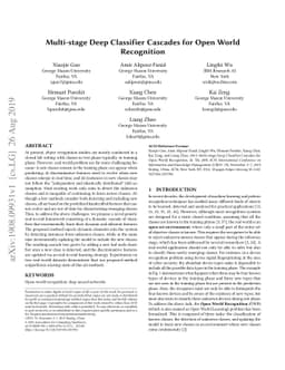 Multi-stage Deep Classifier Cascades for Open World Recognition