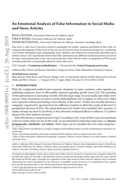An Emotional Analysis of False Information in Social Media and News
  Articles