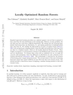 Locally Optimized Random Forests
