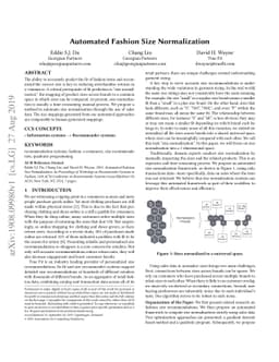 Automated Fashion Size Normalization