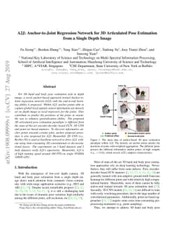 A2J: Anchor-to-Joint Regression Network for 3D Articulated Pose
  Estimation from a Single Depth Image