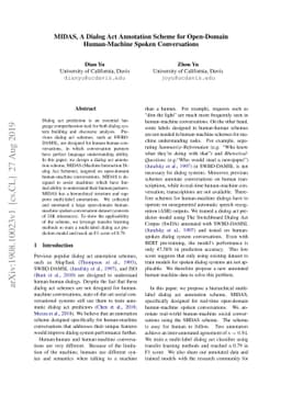 MIDAS: A Dialog Act Annotation Scheme for Open Domain Human Machine
  Spoken Conversations