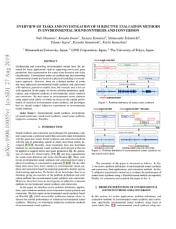 Overview of Tasks and Investigation of Subjective Evaluation Methods in
  Environmental Sound Synthesis and Conversion
