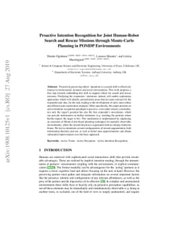 Proactive Intention Recognition for Joint Human-Robot Search and Rescue
  Missions through Monte-Carlo Planning in POMDP Environments