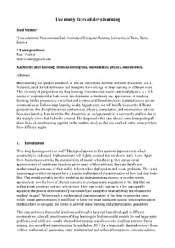 The many faces of deep learning