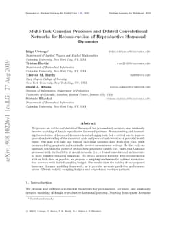 Multi-Task Gaussian Processes and Dilated Convolutional Networks for
  Reconstruction of Reproductive Hormonal Dynamics