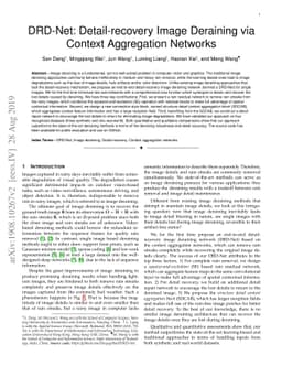 DRD-Net: Detail-recovery Image Deraining via Context Aggregation
  Networks