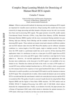 Complex Deep Learning Models for Denoising of Human Heart ECG signals