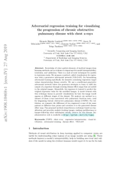 Adversarial regression training for visualizing the progression of
  chronic obstructive pulmonary disease with chest x-rays