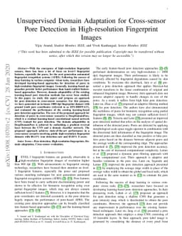 Unsupervised Domain Adaptation for Cross-sensor Pore Detection in
  High-resolution Fingerprint Images