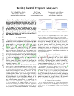 Testing Neural Program Analyzers