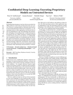 Confidential Deep Learning: Executing Proprietary Models on Untrusted
  Devices