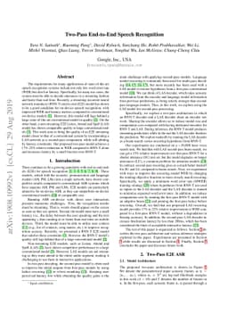 Two-Pass End-to-End Speech Recognition