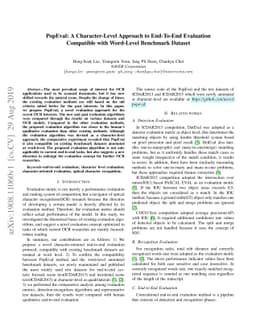 PopEval: A Character-Level Approach to End-To-End Evaluation Compatible
  with Word-Level Benchmark Dataset