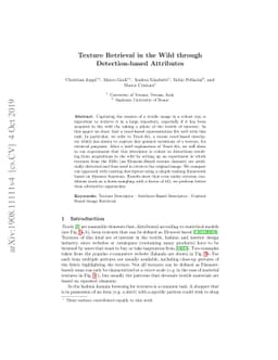 Texture Retrieval in the Wild through detection-based attributes