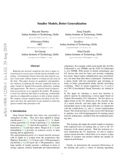 Smaller Models, Better Generalization