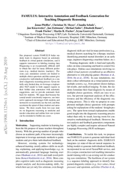 FAMULUS: Interactive Annotation and Feedback Generation for Teaching
  Diagnostic Reasoning
