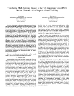 Translating Math Formula Images to LaTeX Sequences Using Deep Neural
  Networks with Sequence-level Training