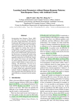Learning Latent Parameters without Human Response Patterns: Item
  Response Theory with Artificial Crowds