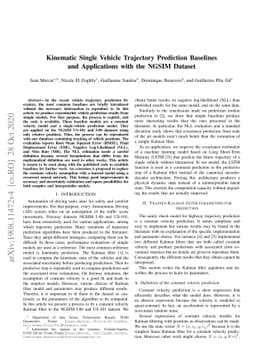 Kinematic Single Vehicle Trajectory Prediction Baselines and
  Applications with the NGSIM Dataset
