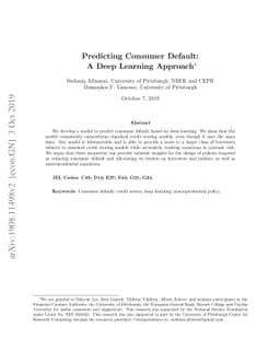 Predicting Consumer Default: A Deep Learning Approach