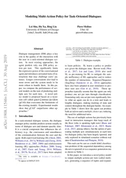 Modeling Multi-Action Policy for Task-Oriented Dialogues
