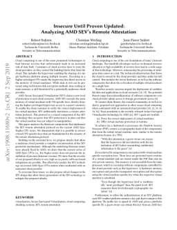 Insecure Until Proven Updated: Analyzing AMD SEV's Remote Attestation