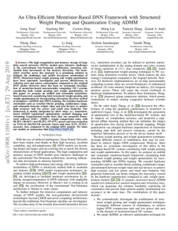 An Ultra-Efficient Memristor-Based DNN Framework with Structured Weight
  Pruning and Quantization Using ADMM