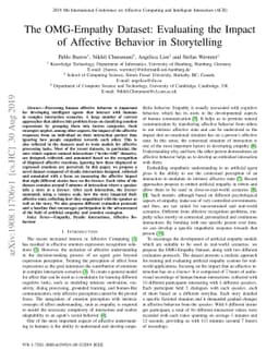 The OMG-Empathy Dataset: Evaluating the Impact of Affective Behavior in
  Storytelling