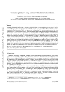 Geometric optimization using nonlinear rotation-invariant coordinates