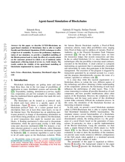 Agent-based Simulation of Blockchains