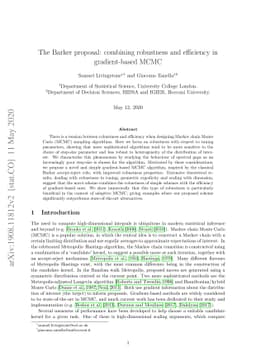 The Barker proposal: combining robustness and efficiency in
  gradient-based MCMC