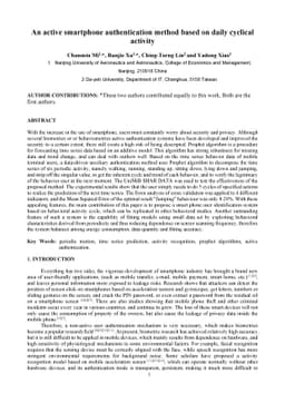 An active smartphone authentication method based on daily cyclical
  activity