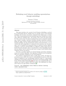 Rethinking travel behavior modeling representations through embeddings