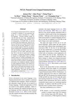 NCLS: Neural Cross-Lingual Summarization