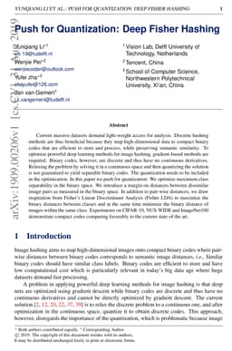 Push for Quantization: Deep Fisher Hashing