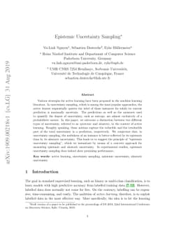 Epistemic Uncertainty Sampling