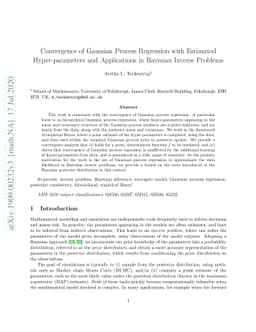Convergence of Gaussian Process Regression with Estimated
  Hyper-parameters and Applications in Bayesian Inverse Problems
