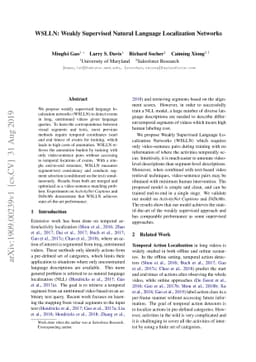 WSLLN: Weakly Supervised Natural Language Localization Networks