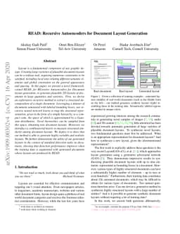 READ: Recursive Autoencoders for Document Layout Generation
