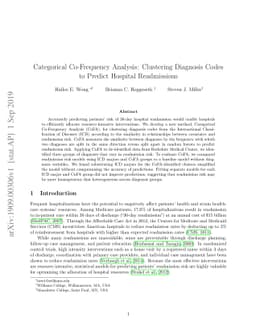 Categorical Co-Frequency Analysis: Clustering Diagnosis Codes to Predict
  Hospital Readmissions