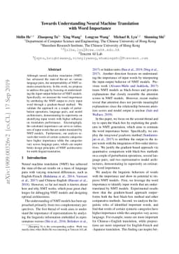Towards Understanding Neural Machine Translation with Word Importance