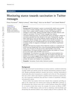 Monitoring stance towards vaccination in Twitter messages