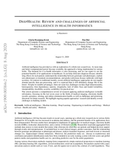 DeepHealth: Review and challenges of artificial intelligence in health
  informatics