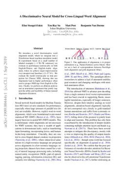 A Discriminative Neural Model for Cross-Lingual Word Alignment