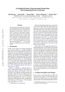 An Empirical Study of Incorporating Pseudo Data into Grammatical Error
  Correction