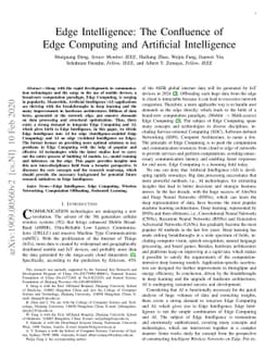 Edge Intelligence: The Confluence of Edge Computing and Artificial
  Intelligence