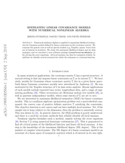 Estimating linear covariance models with numerical nonlinear algebra