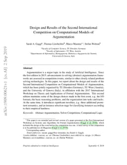 Design and Results of the Second International Competition on
  Computational Models of Argumentation